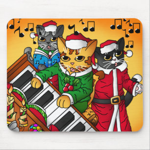 Christmas Carol Cats Mouse Pad