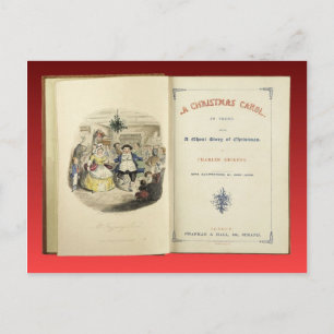 Christmas Carol, Frontispiece from First Edition Holiday Postcard