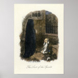 Christmas Carol - Ghost of Christmas Yet to Come Poster<br><div class="desc">Vintage engraving of a scene from Charles Dickens A Christmas Carol -  Ghost of Christmas Yet to Come.</div>