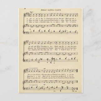 Christmas Carol: "Jolly Old Santa Claus" Holiday Postcard