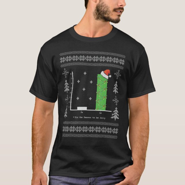 Christmas Carol Math Bar Graph Ugly Christmas 1 T-Shirt (Front)