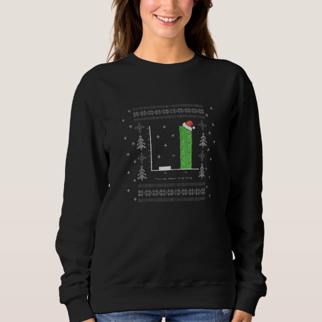Christmas Carol Math Bar Graph Ugly Christmas Math Sweatshirt (Front)