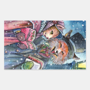 Christmas Carol Rectangular Sticker