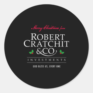 Christmas Carol Robert Bob Cratchit Ebenezer Scroo Classic Round Sticker