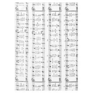 Christmas Carol Sheet Music   Tablecloth