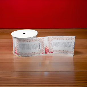 "Christmas Carol " Story Candles Pink    Satin Ribbon