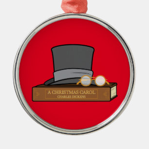 Christmas Carol with Top Hat Ceramic Ornament