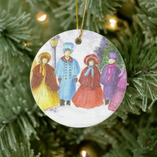 Christmas Carolers Ceramic Ornament