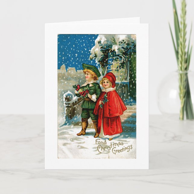Christmas Carolers Holiday Card (Front)