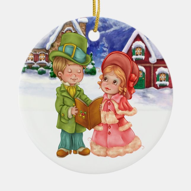 Christmas Carolers - SRF Ceramic Tree Decoration (Front)