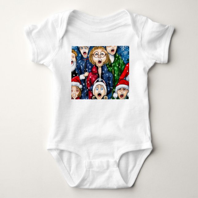 Christmas Caroling Baby Bodysuit (Front)