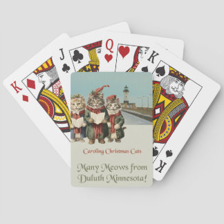 Christmas Caroling Cats Duluth Minnesota Playing Cards