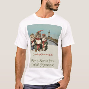 Christmas Caroling Cats Duluth Minnesota T-Shirt