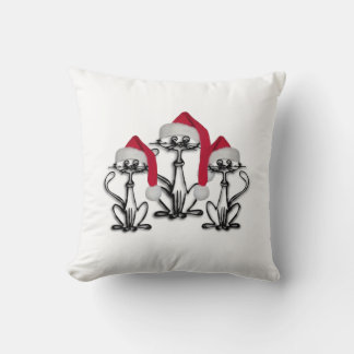 Christmas Caroling Cats Joyous Fun Cushion