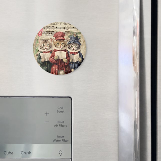 Christmas Caroling Cats Magnet (In Situ (Fridge))