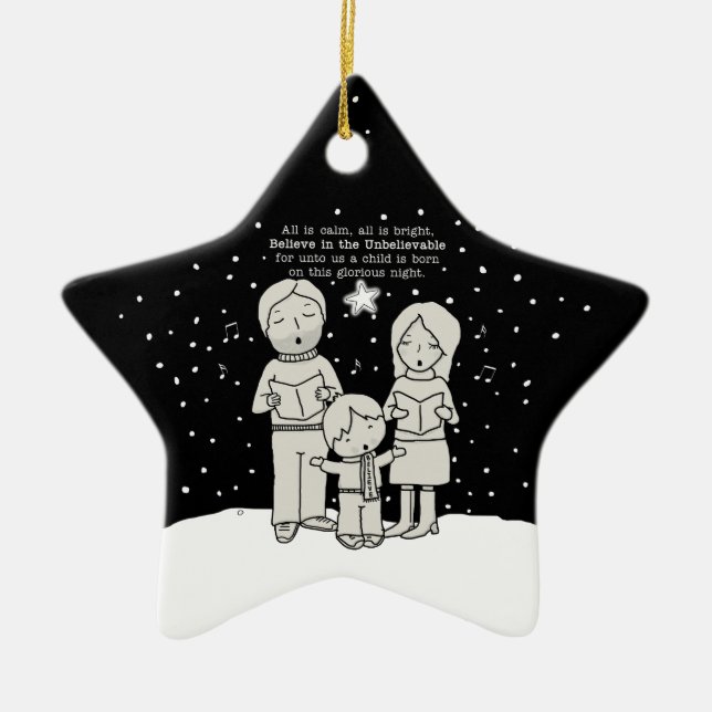 Christmas Caroling Ceramic Tree Decoration (Front)