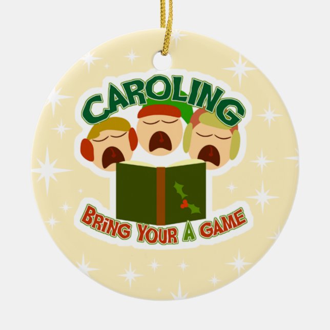 Christmas Caroling Ceramic Tree Decoration (Front)