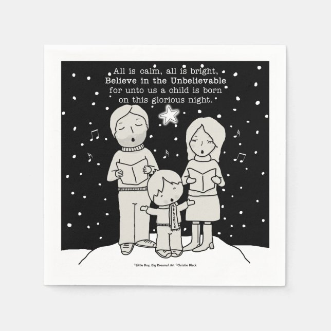 Christmas Caroling Napkin (Front)