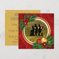Christmas Caroling Party Red Gold Victorian Theme