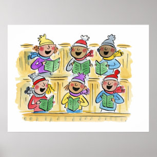 Christmas Carollers Poster