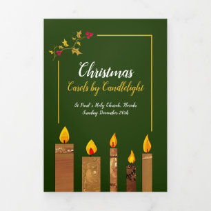 Christmas carols by candlelight hymns Tri-Fold programme