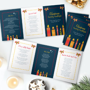 Christmas carols by candlelight song sheets Tri-Fold programme