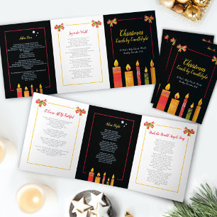 Christmas carols by candlelight songs black Tri-Fold programme