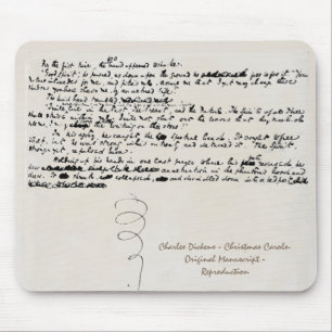 CHRISTMAS CAROLS CHARLES DICKENS MANUSCRIPT MOUSE PAD