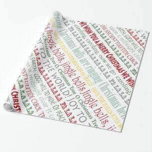 Christmas Carols Favourite Holiday Songs Holiday Wrapping Paper