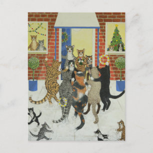 Christmas carols holiday postcard