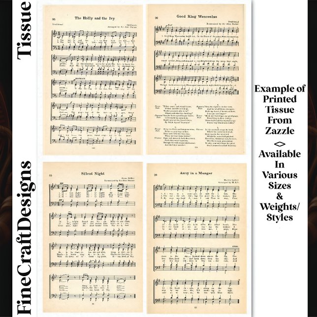 Christmas Carols Hymns Sheet Music DV1 Decoupage (Creator Uploaded)