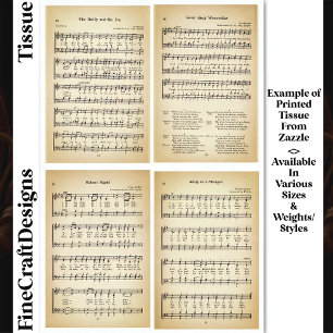 Christmas Carols Hymns Sheet Music DV1F Decoupage