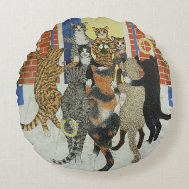 Christmas carols round cushion (Front)