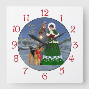 Christmas Carols Square Wall Clock