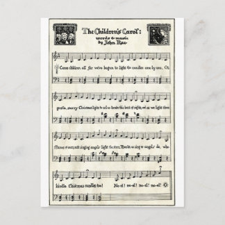 Christmas Carols: The Children's Carol Holiday Postcard