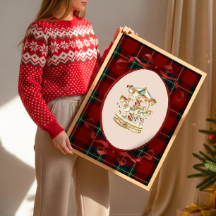 Christmas Carousel Horse Art Print