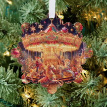 'Christmas Carousel Joy' Paper Ornament