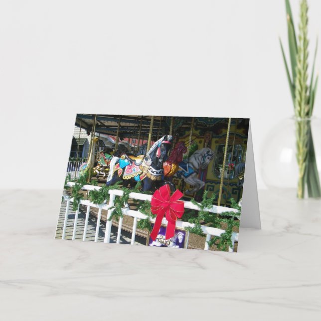 "CHRISTMAS CAROUSEL WISHES" HOLIDAY CARD (Front)