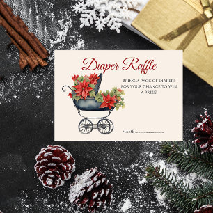 Christmas Carriage Baby Shower Diaper Raffle Enclosure Card