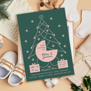 Christmas Carriage Baby Shower Invitation