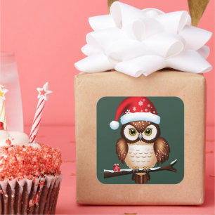 Christmas cart square sticker