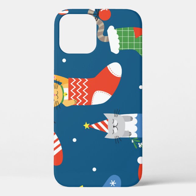 Christmas Cartoon Cats Cute Pattern Case-Mate iPhone Case (Back)