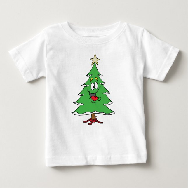 ***CHRISTMAS CARTOON CHRISTMAS TREE** TEE FOR BABY (Front)