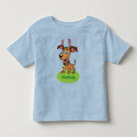 Christmas Cartoon Doggie with Child's Name Toddler
