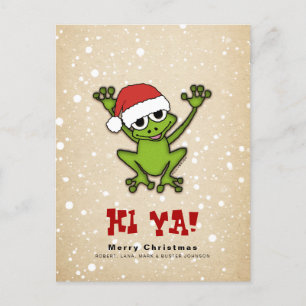 Christmas Cartoon Frog Holiday Postcard