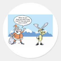 Christmas Cartoon  Santa and the striking Reindeer