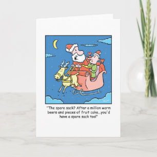 Christmas Cartoon Santa Claus Sick Holiday Card