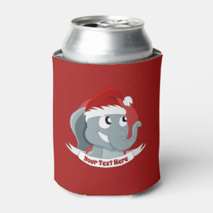 Christmas cartoon with a cute elephant can cooler