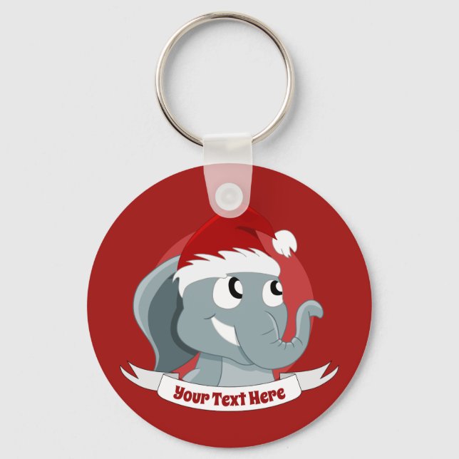 Christmas cartoon with a cute elephant keychain (Front)