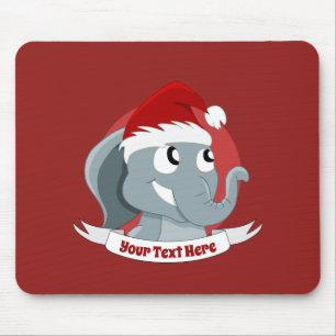 Christmas cartoon with a cute elephant mouse pad
